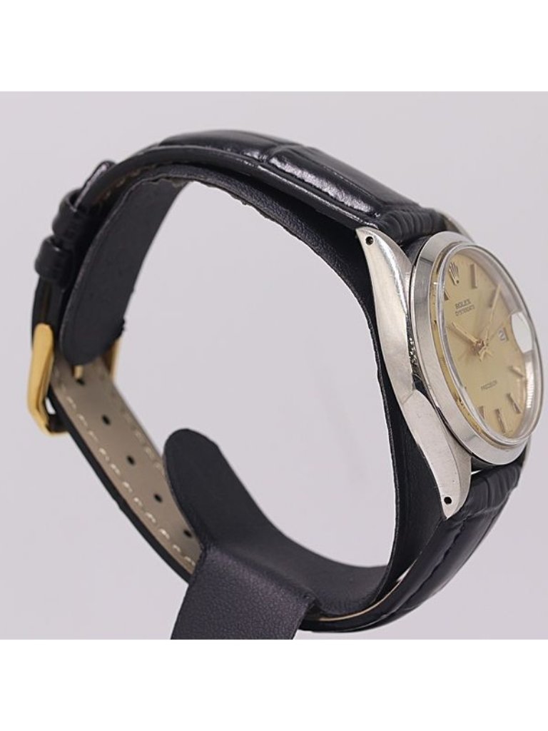 Rolex Oyster Date Precision Hand Wound Champagne Dial Watch